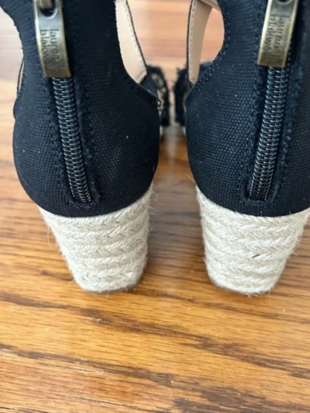 Lauren Blackwell black wedge sandals
